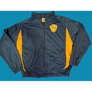 vintage MLB Milwaukee Brewers Full Zip Warmup Jacket XL Augusta Sportswear
